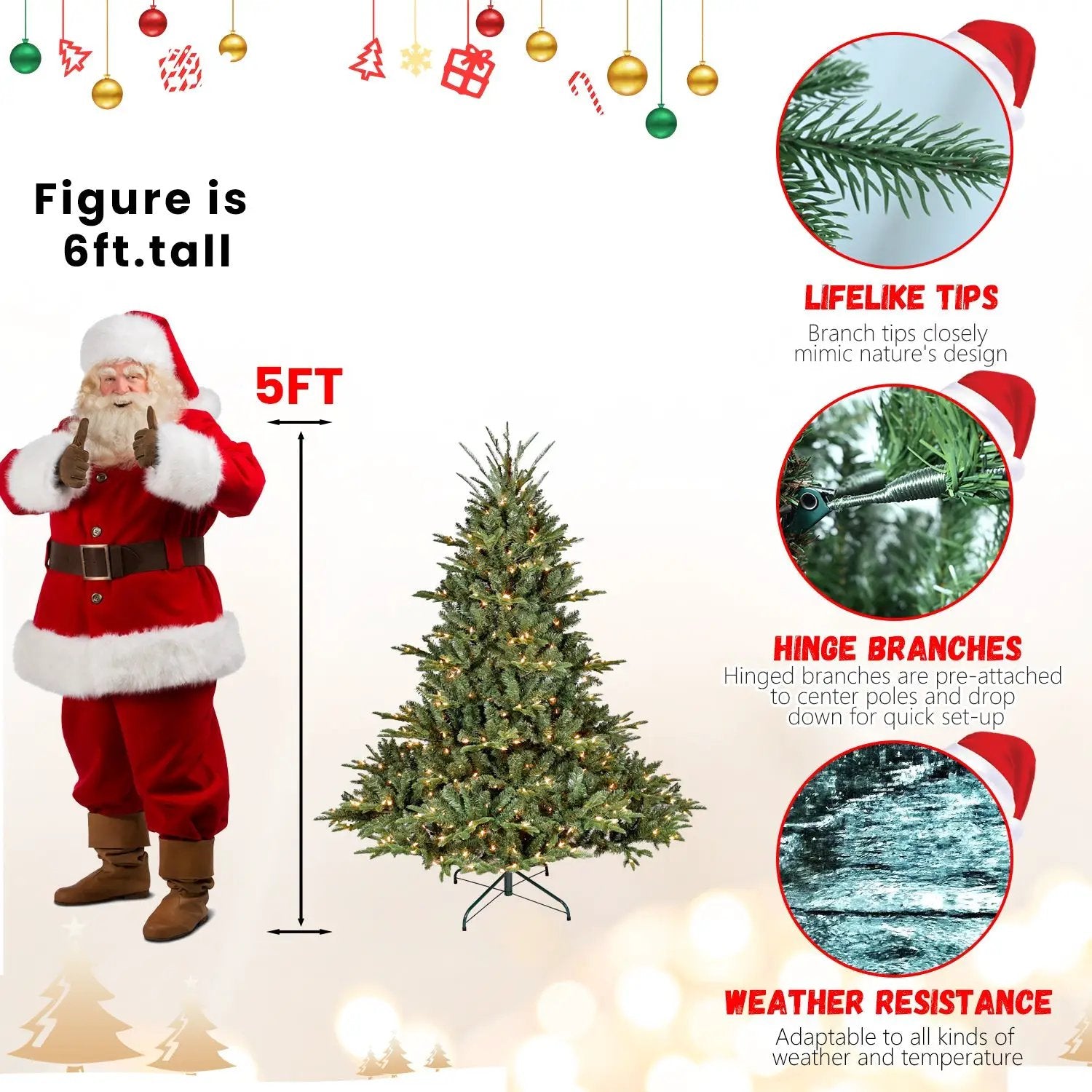 9FT Full-Shape Christmas Tree with 1100 UL Lights by HouseOfZazla
