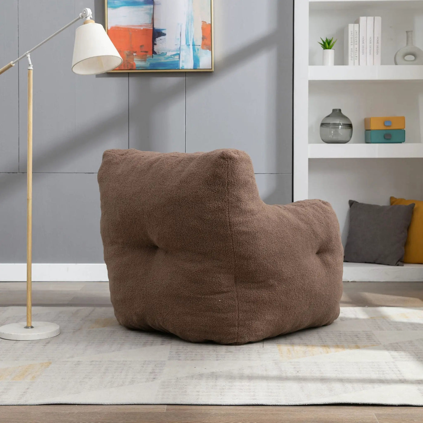 Soft Teddy Fabric Tufted Foam Bean Bag Chair With Teddy Fabric by HouseOfZazla
