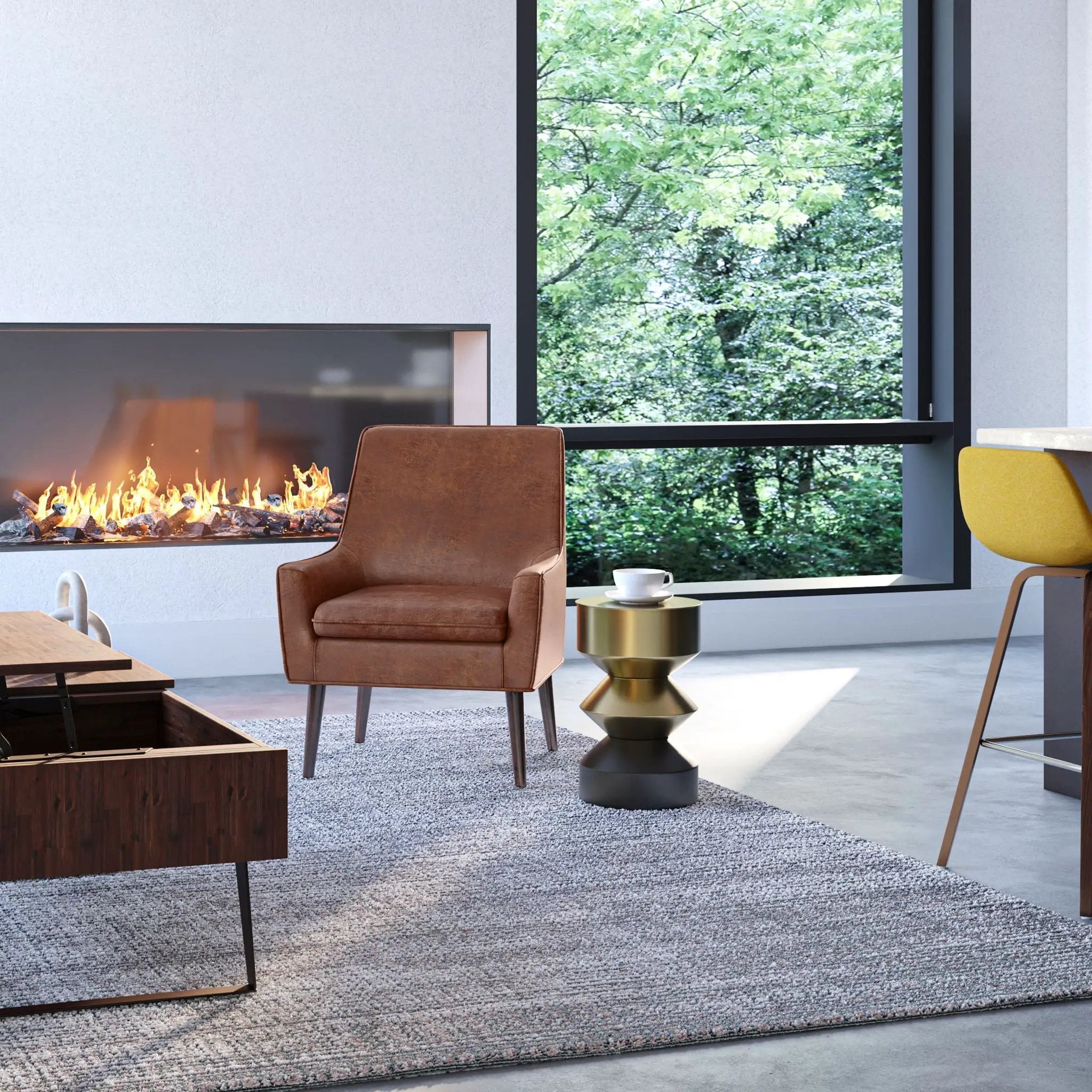 Miller - Side Table - Black / Brass by Unique Piece Furniture