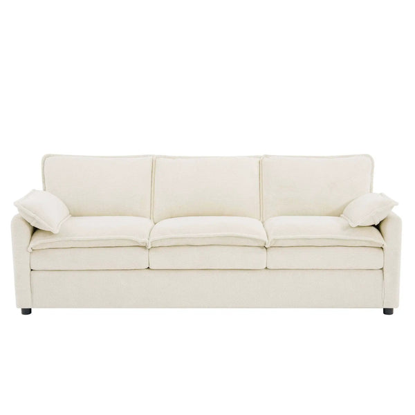 Modern 3 Seater Sofa With Side Storage Pockets For Living Room