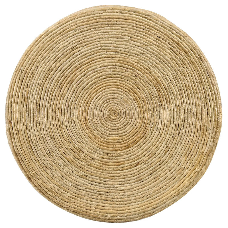 Artina Woven Rattan Round Side End Table Natural Brown by Unique Piece Furniture