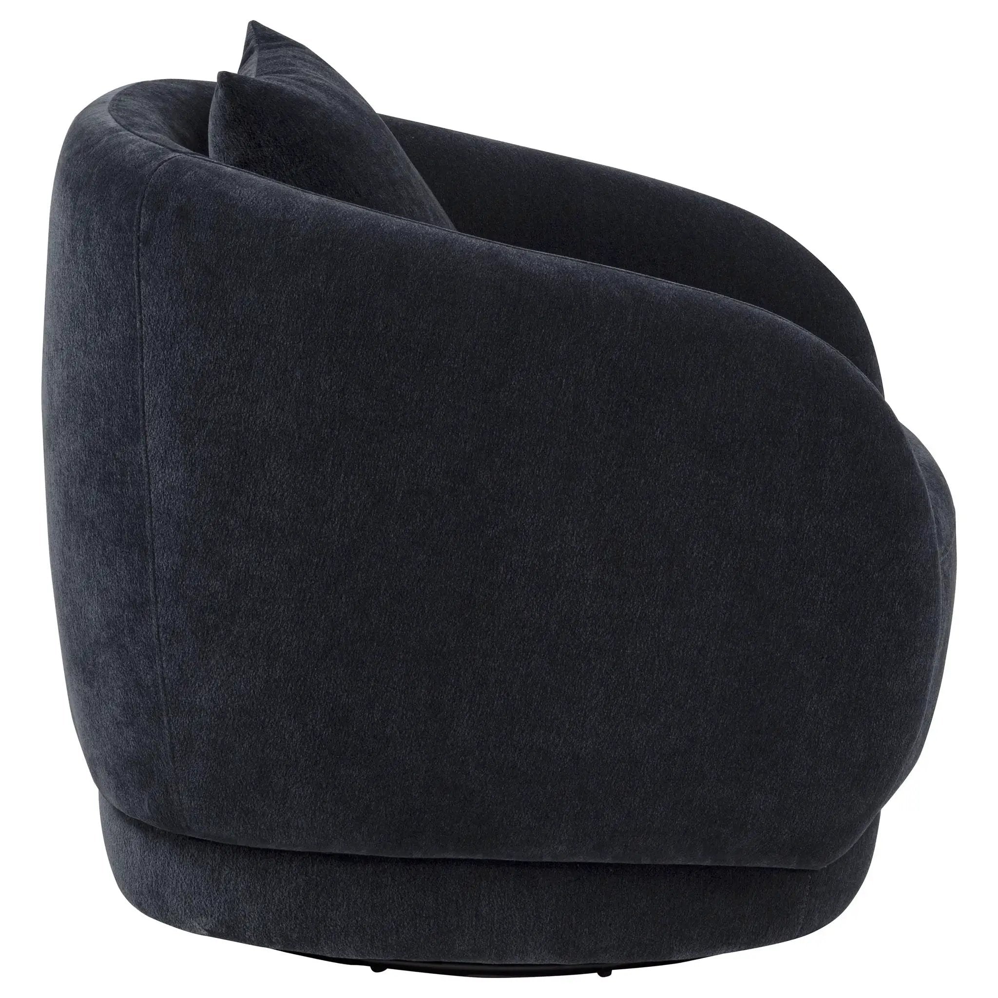 Arnaud Chenille Upholstered Swivel Accent Chair Navy by Unique Piece Furniture