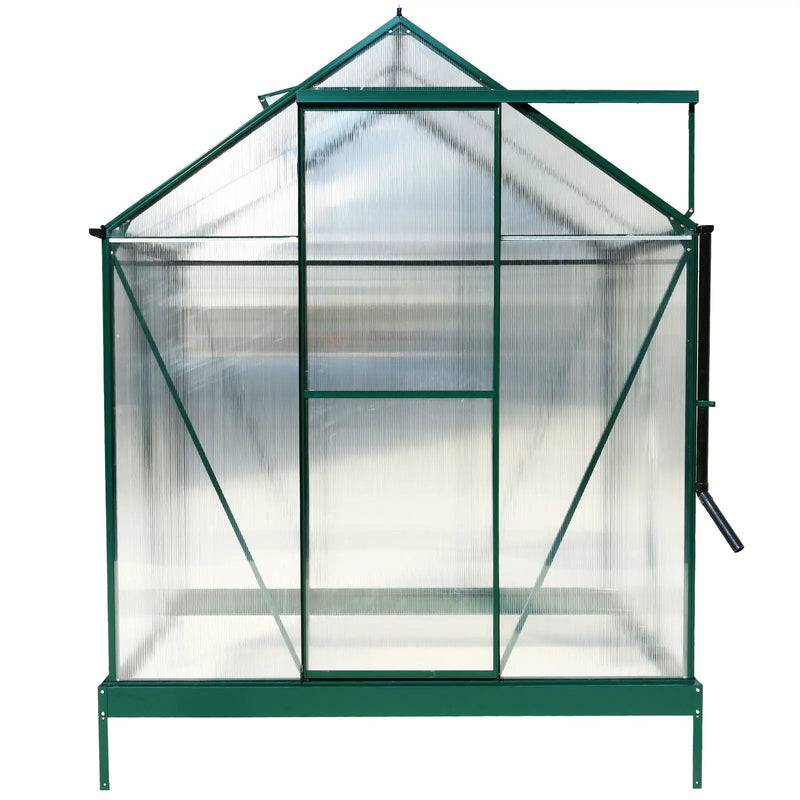 Polycarbonate house, Heavy Duty Outdoor Aluminum Walk-In House Kit With Rain Gutter, Vent And Door For Backyard Garden by HouseOfZazla