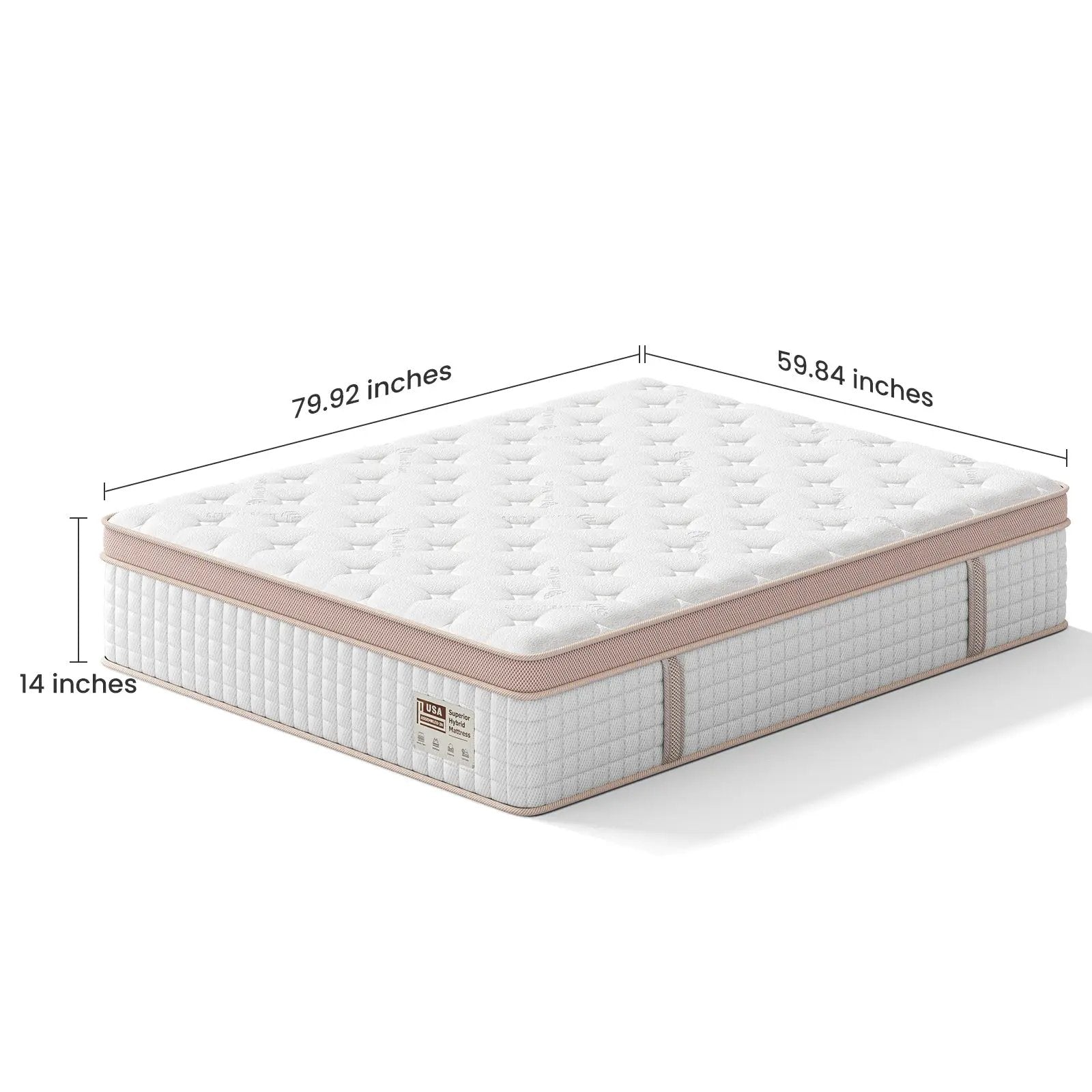 14 Inch Firm Hybrid Mattress – Queen Size by HouseOfZazla