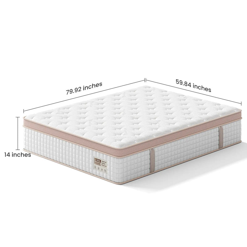 14 Inch Firm Hybrid Mattress – Queen Size by HouseOfZazla