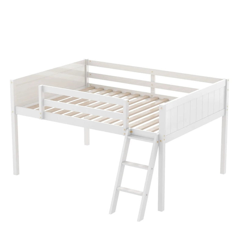 Low Loft Bed With Adjustable Ladder