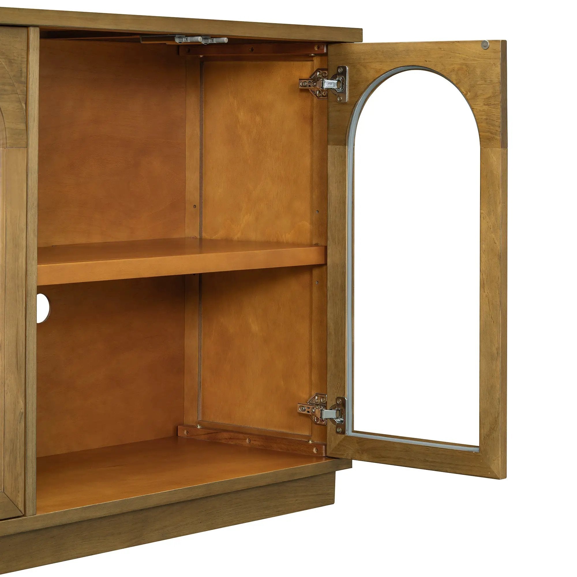 TREXM 4-Door Large Storage Buffet Cabinet with Glass Doors by HouseOfZazla