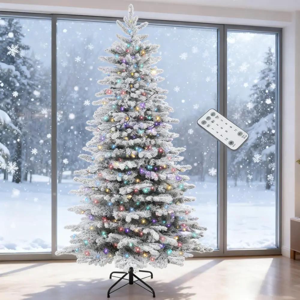 6.5ft Snow Flocked Artificial Christmas Tree by HouseOfZazla