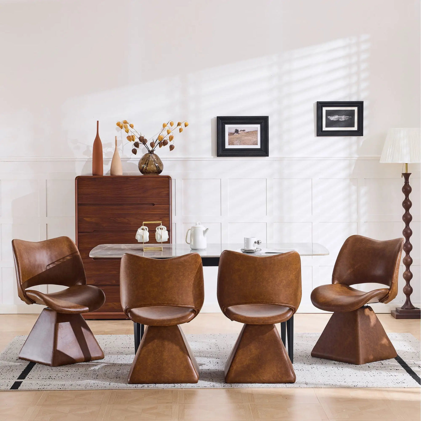 Modern Swivel Dining Chair With High Back by HouseOfZazla