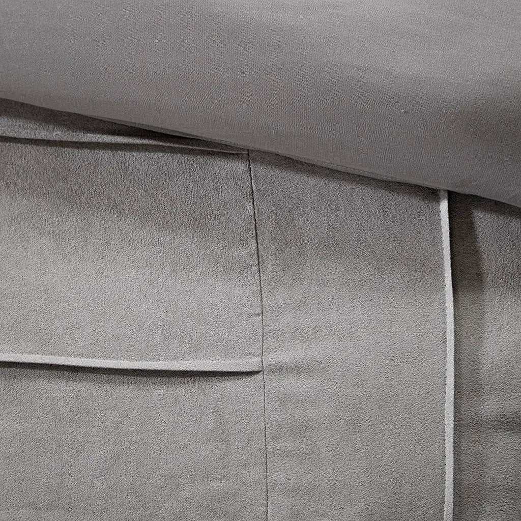 7 Piece Faux Suede Comforter Set Grey Cal King by HouseOfZazla