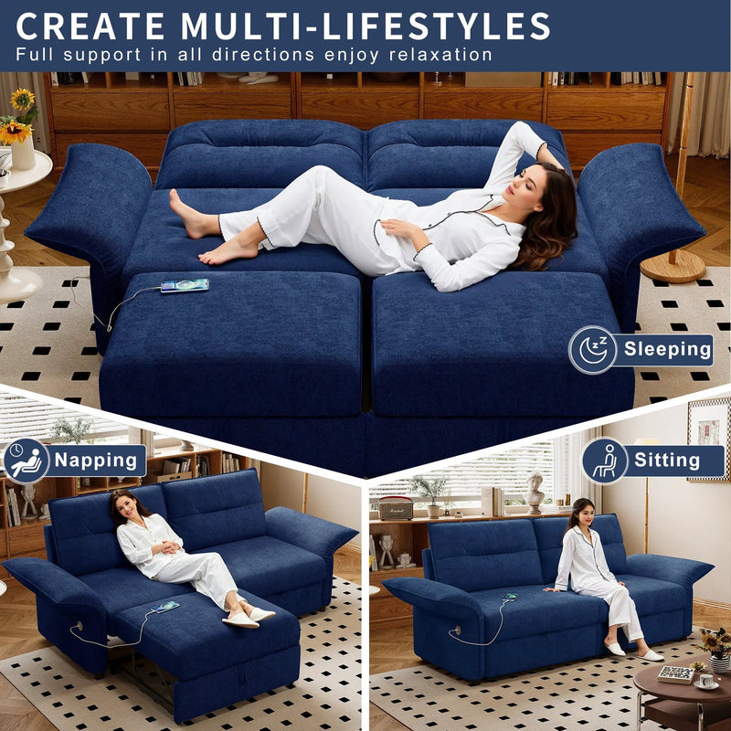 Multi-Functional 85-Inch Convertible Sofa Bed by HouseOfZazla