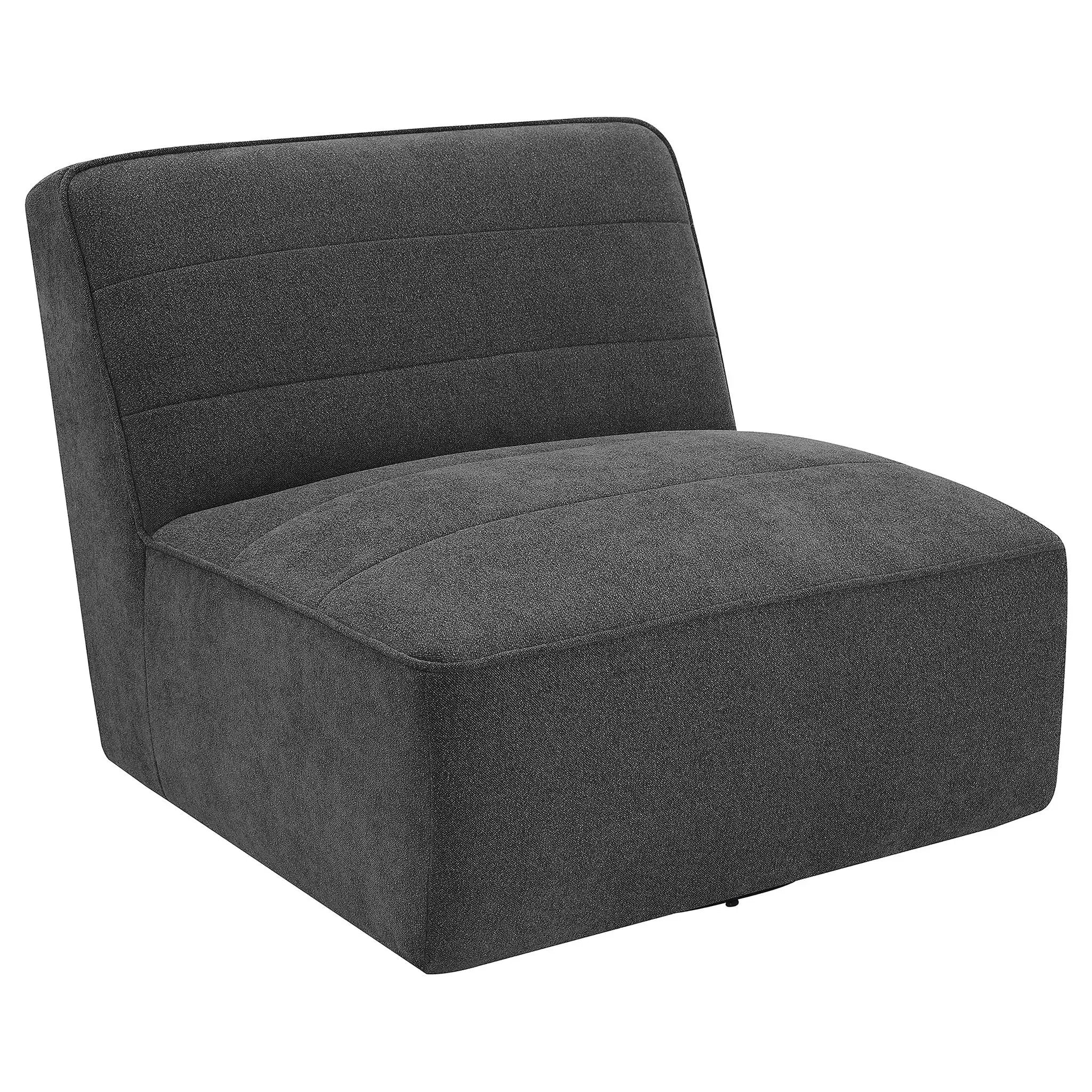 Cobie Upholstered Armless Swivel Chair Dark Charcoal by Unique Piece Furniture