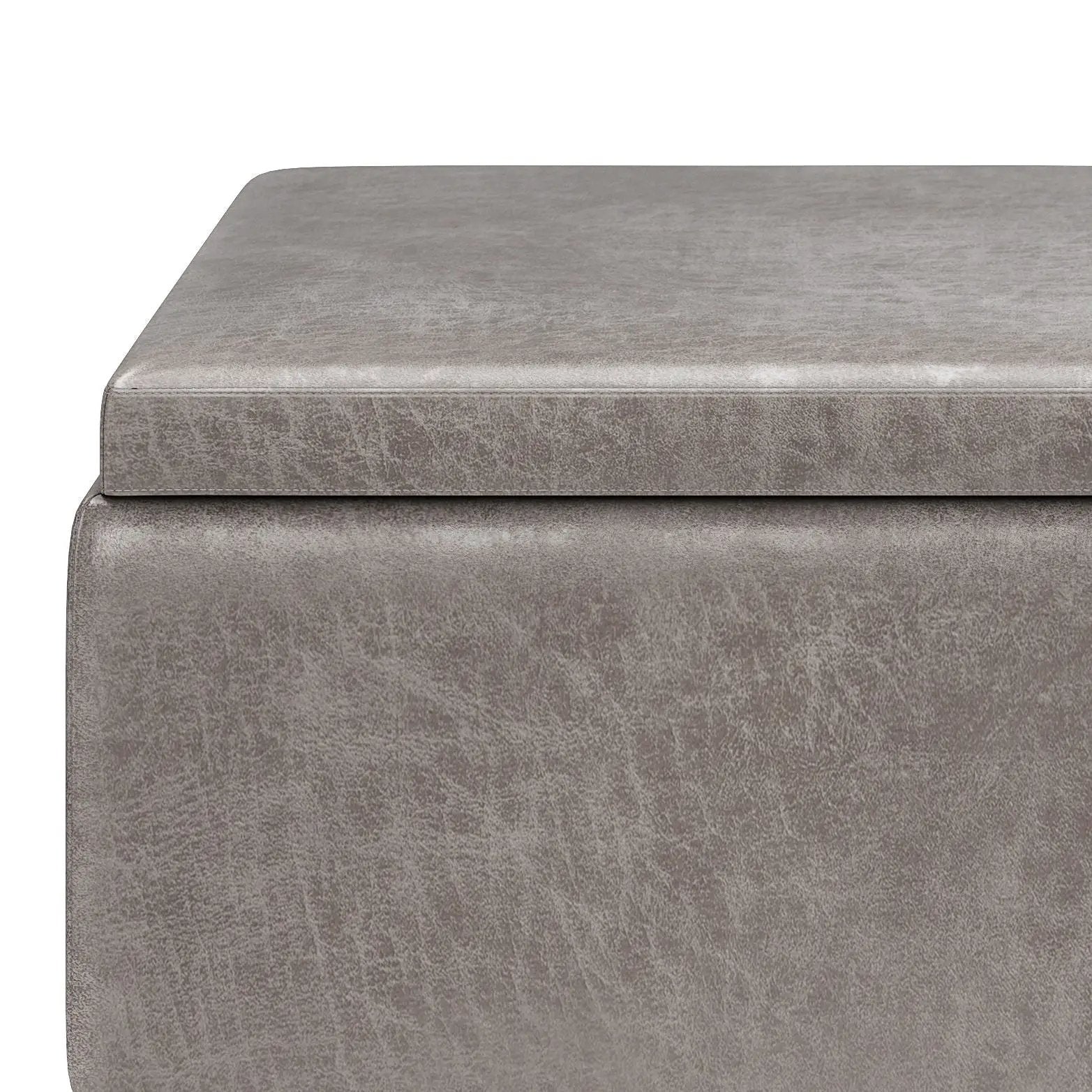 Owen - Tray Top Small Coffee Table Upholstered Storage Ottoman by HouseOfZazla
