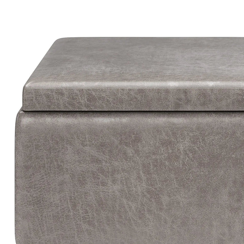 Owen - Tray Top Small Coffee Table Upholstered Storage Ottoman by HouseOfZazla