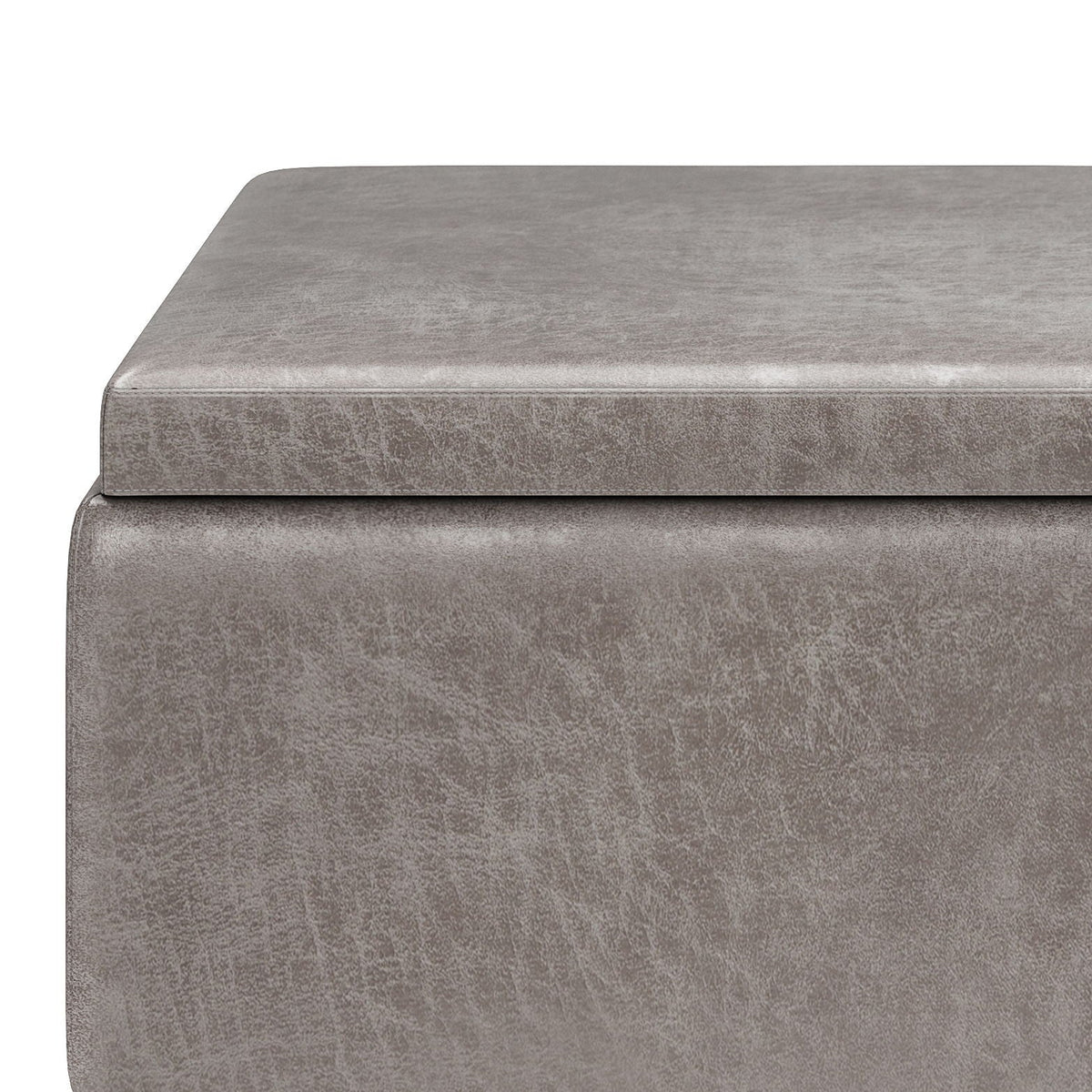 Tray Top Upholstered Storage Ottoman Coffee Table with Solid Wood Base - Multiple Colors, photo 12 of 24