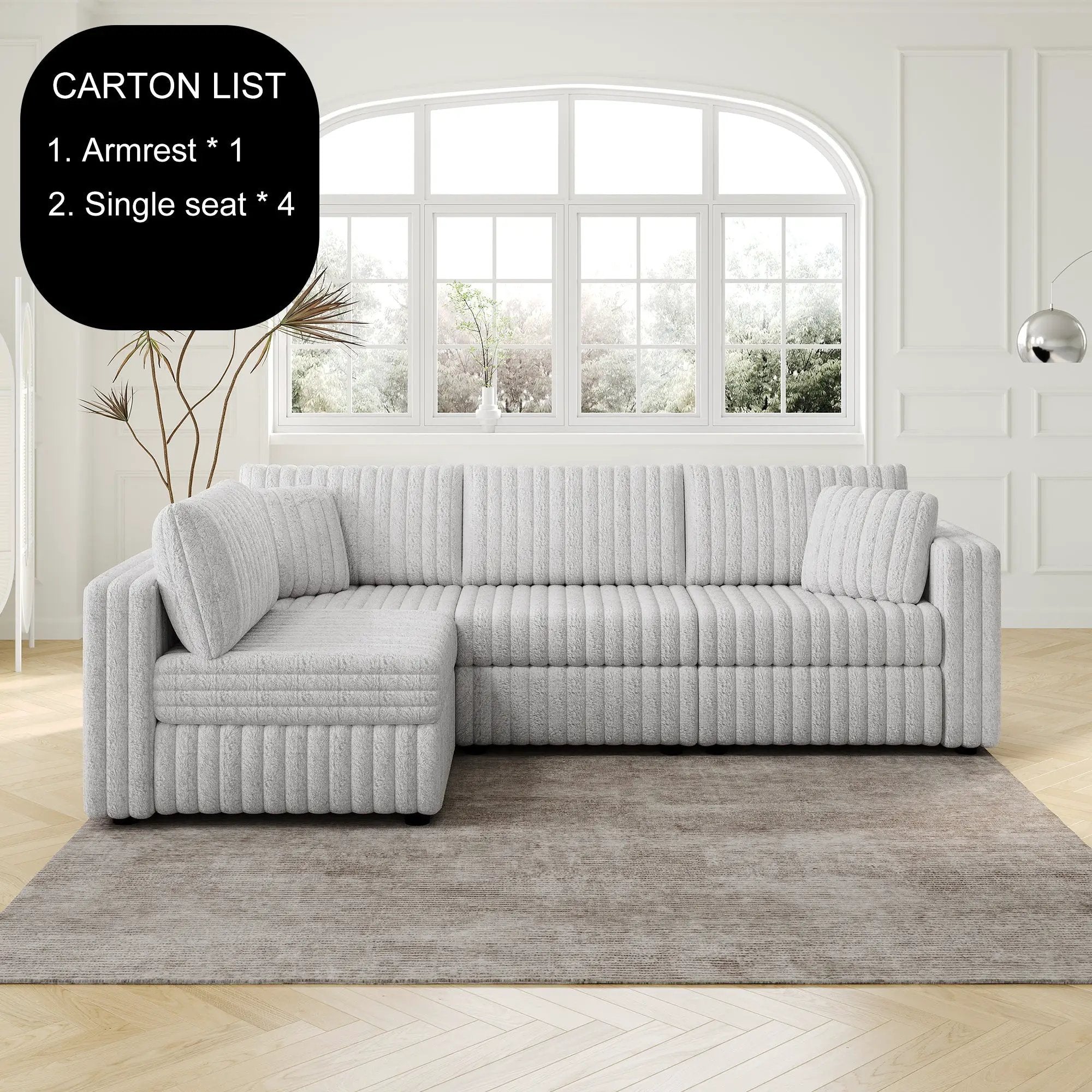 106.3" Soft L-shaped 4-Person Sofa by HouseOfZazla