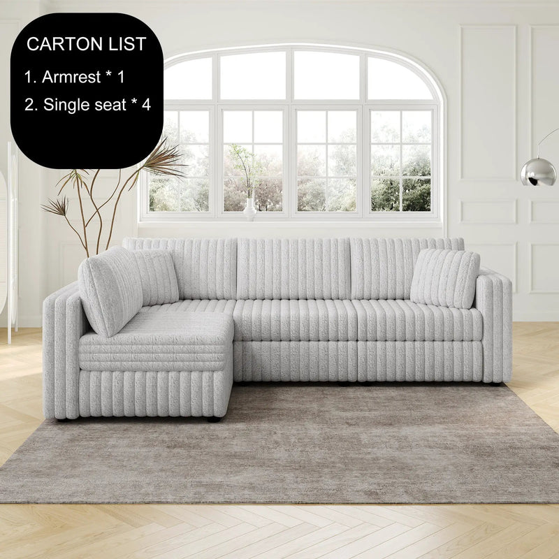 106.3" Soft L-shaped 4-Person Sofa by HouseOfZazla