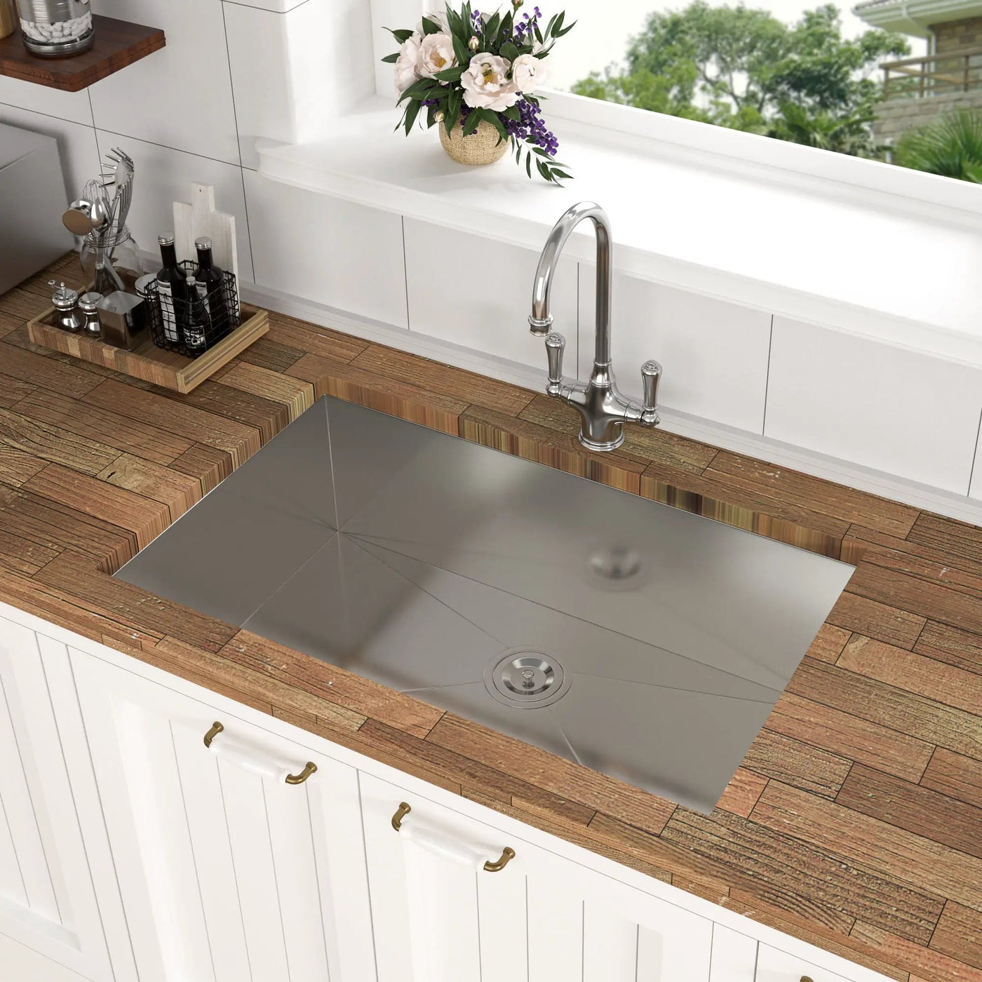 Modern Style Undermount Sink With Stainless Steel, Deep Single Bowl by HouseOfZazla