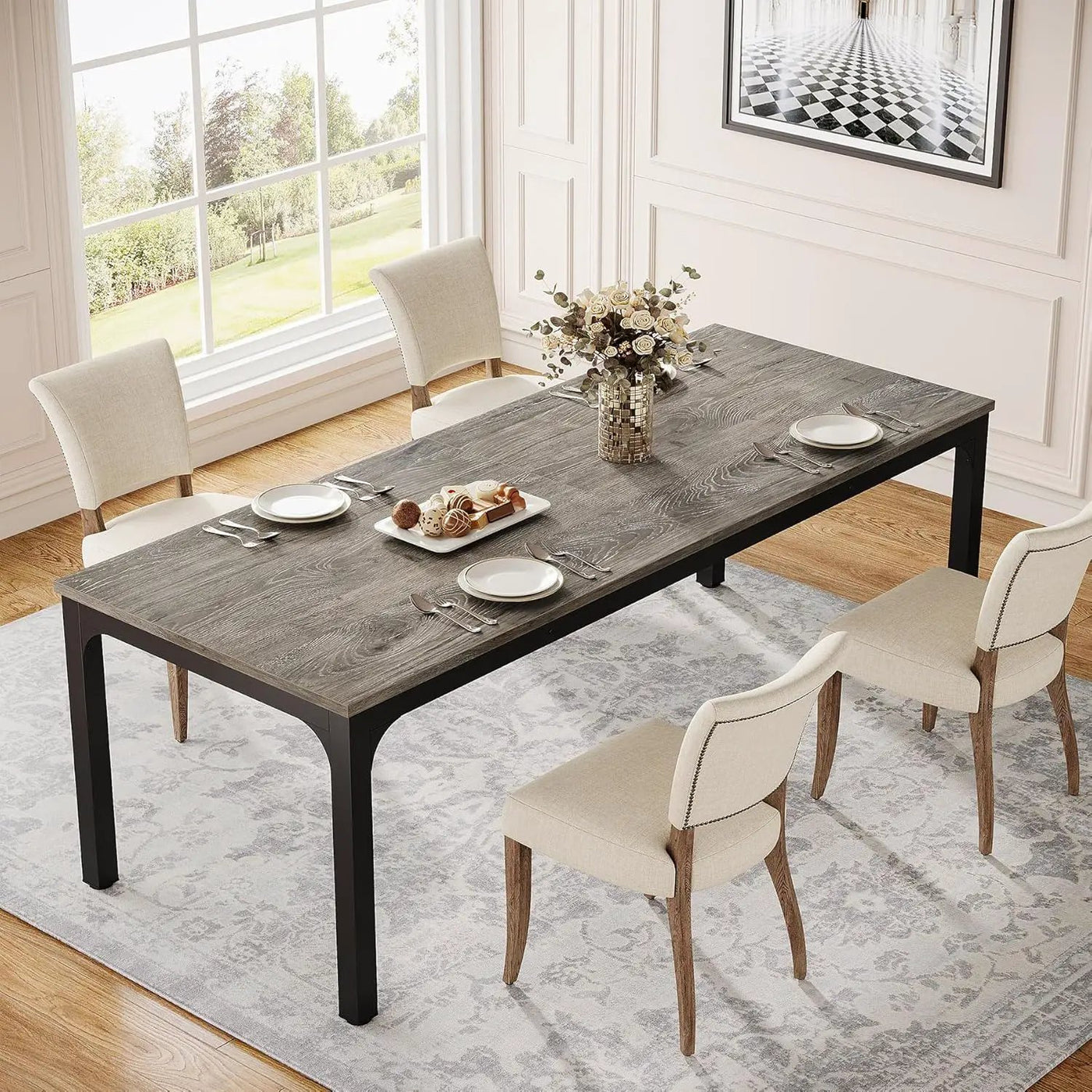 Rectangle Dining Table For 6 - 8 People by HouseOfZazla