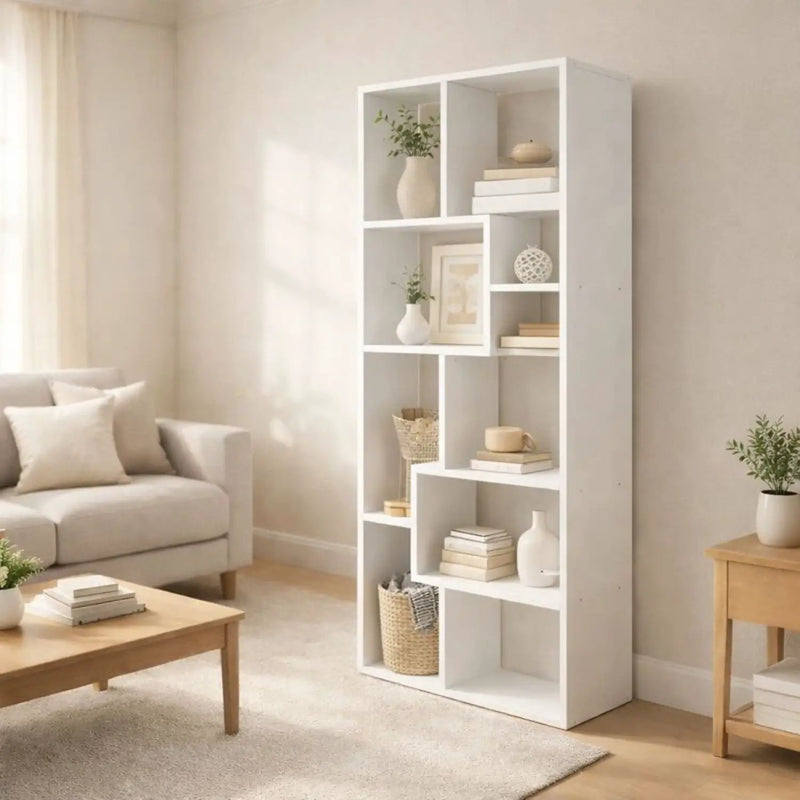 Asymmetrical Display Shelf & Bookcase, 5 Tier by HouseOfZazla