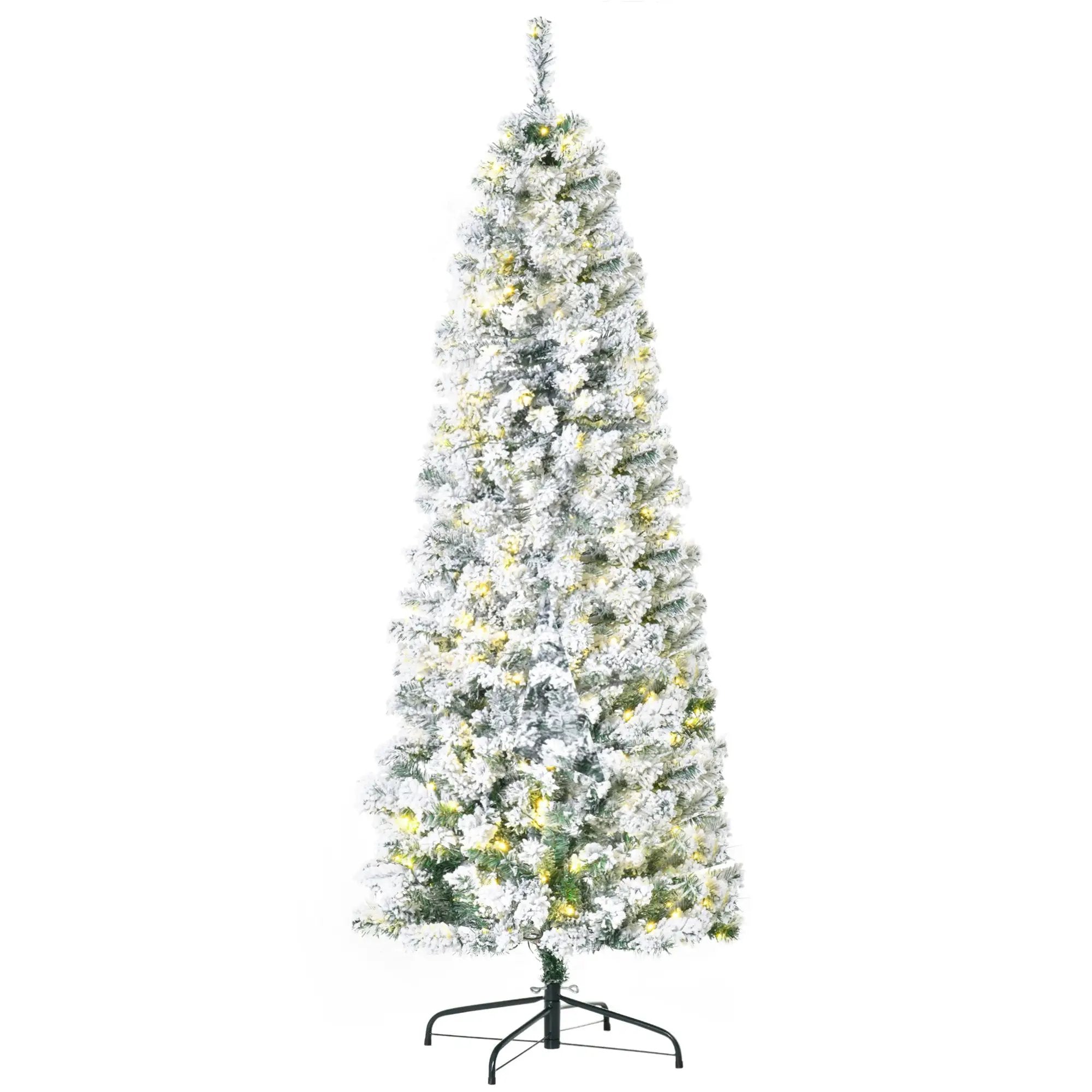 HOMCOM 6ft Pre-Lit Snow-Flocked Slim Douglas Fir Christmas Tree by HouseOfZazla