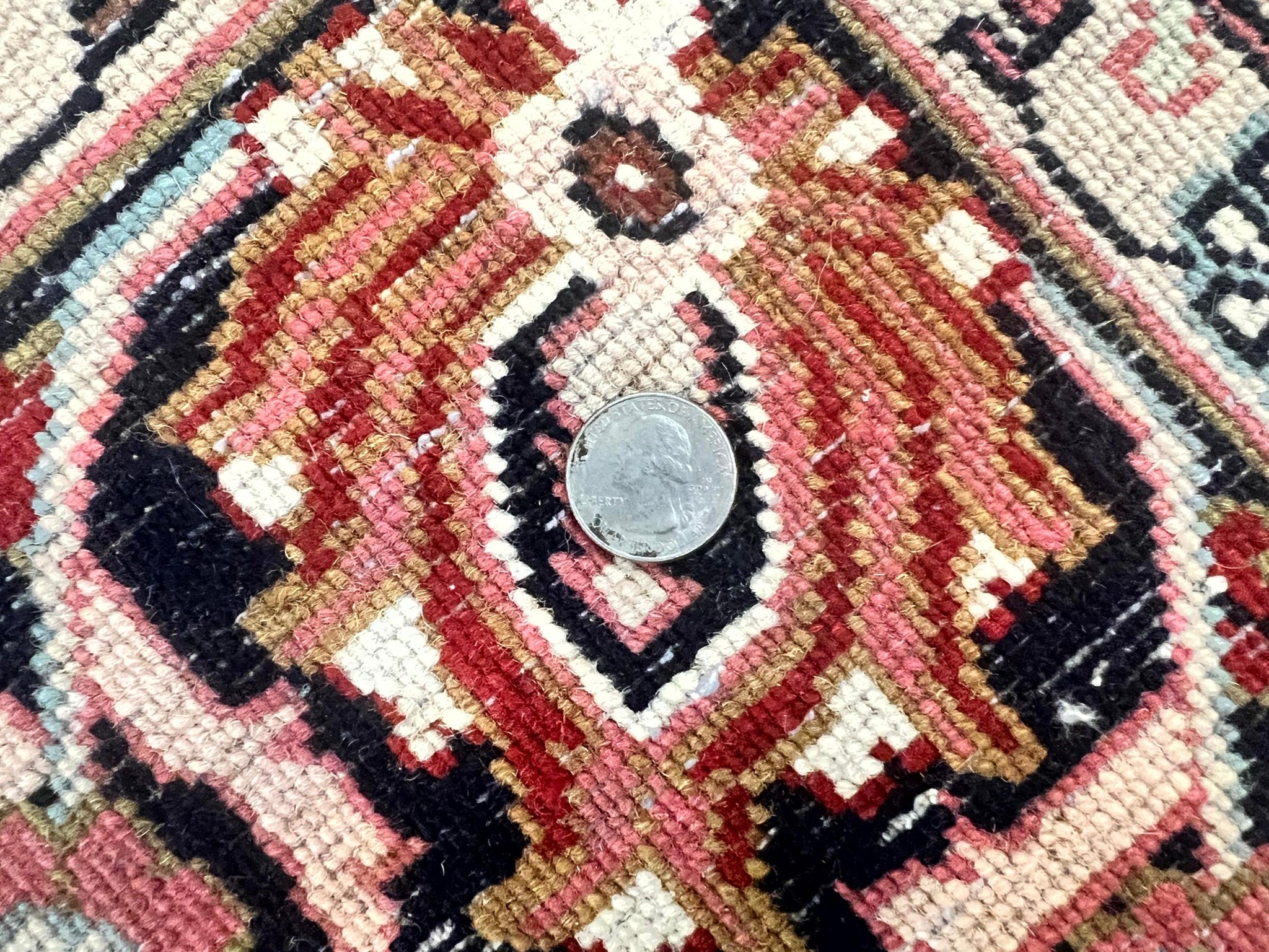 Indo Persian Sarouk Rug 8x10, Red, Floral Allover, Handmade Vintage Wool Carpet, Traditional Rug by Jewel Rugs
