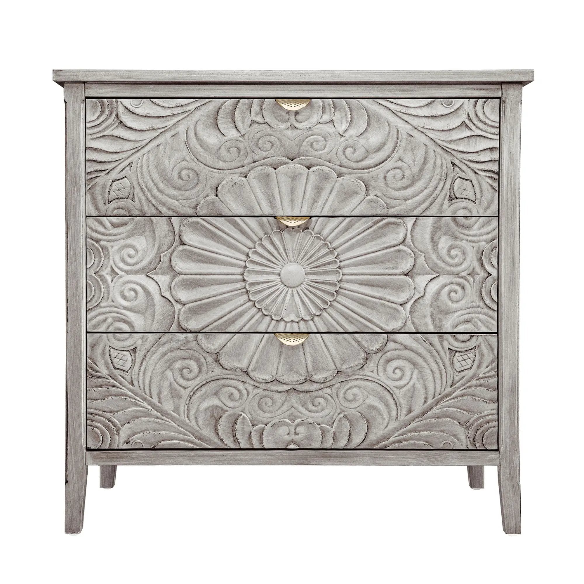 3 Drawer Cabinet, American Furniture, Suitable For Bedroom, Living Room - Light Gray by Unique Piece Furniture