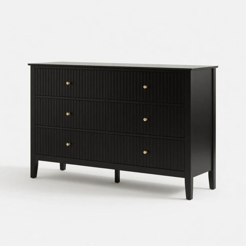 Modern 6 Drawer Fluted Dresser by HouseOfZazla
