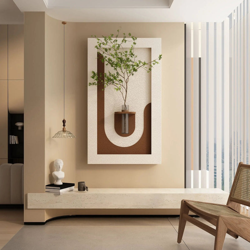 Adjustable 3 Color LED Sandstone Wall Decor with Simulated Plants, Vase & Rabbit Statue by HouseOfZazla