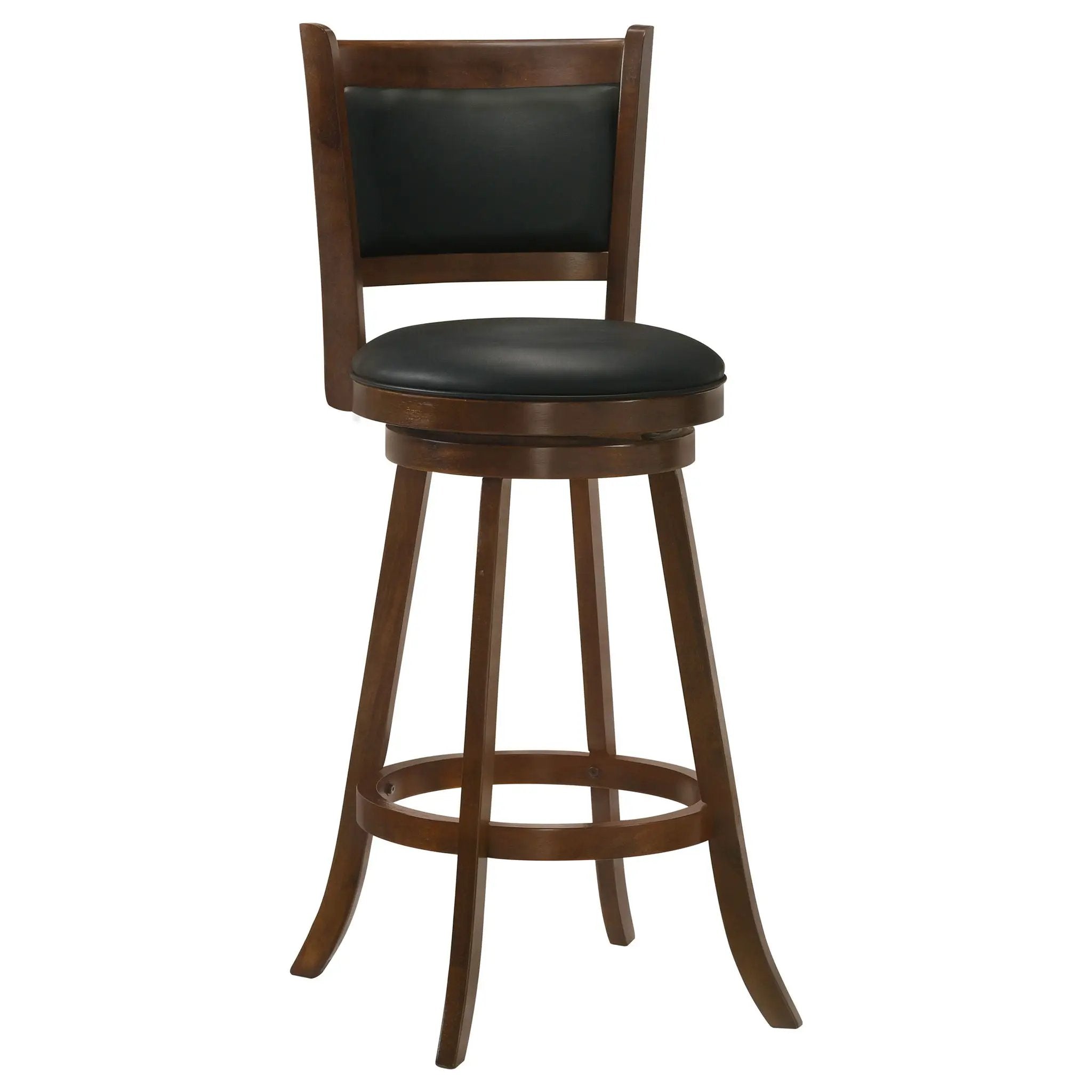 Swivel Stool With Upholstered Seat (Set of 2) - Black / Brown by HouseOfZazla