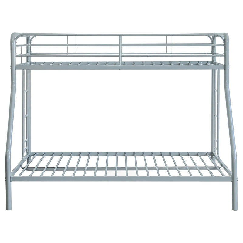 Carson Metal Twin Over Full Bunk Bed Glossy Silver by Unique Piece Furniture