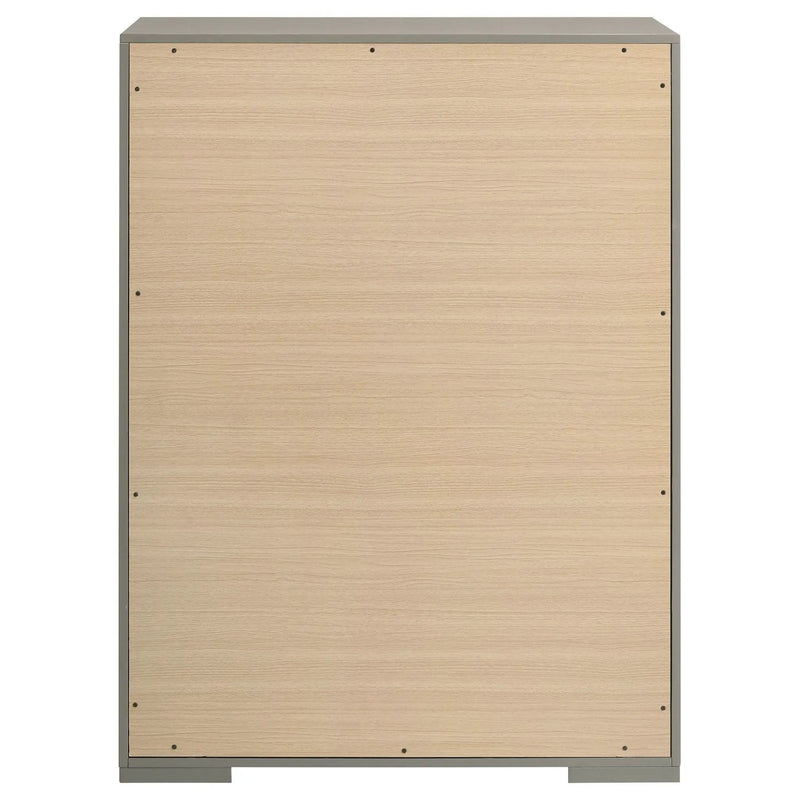 Ives 5-drawer Bedroom Chest of Drawers Grey High Gloss by Unique Piece Furniture