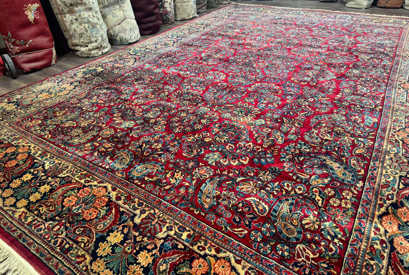 Palace Size Antique Persian Sarouk Rug 12x18 by Jewel Rugs