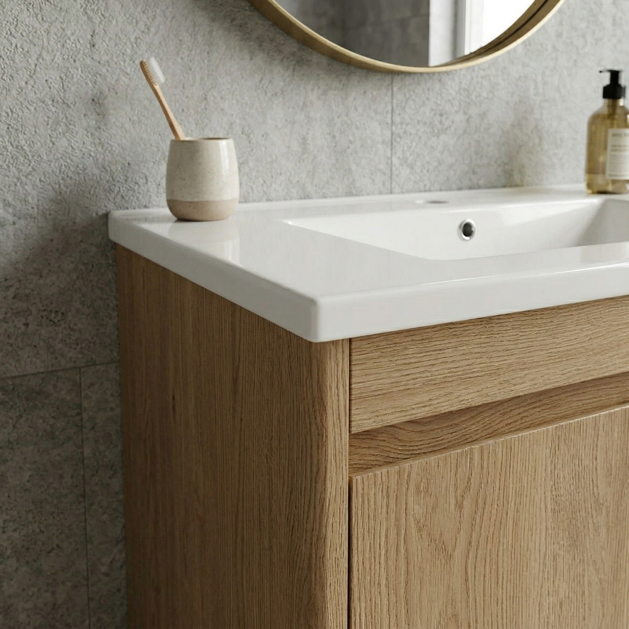 30Inch x 18.5Inch Ceramic Bathroom Vanity Sink Top with Single Hole by HouseOfZazla