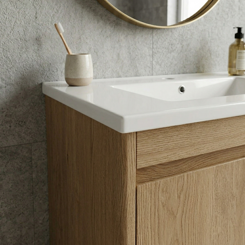 30Inch x 18.5Inch Ceramic Bathroom Vanity Sink Top with Single Hole by HouseOfZazla