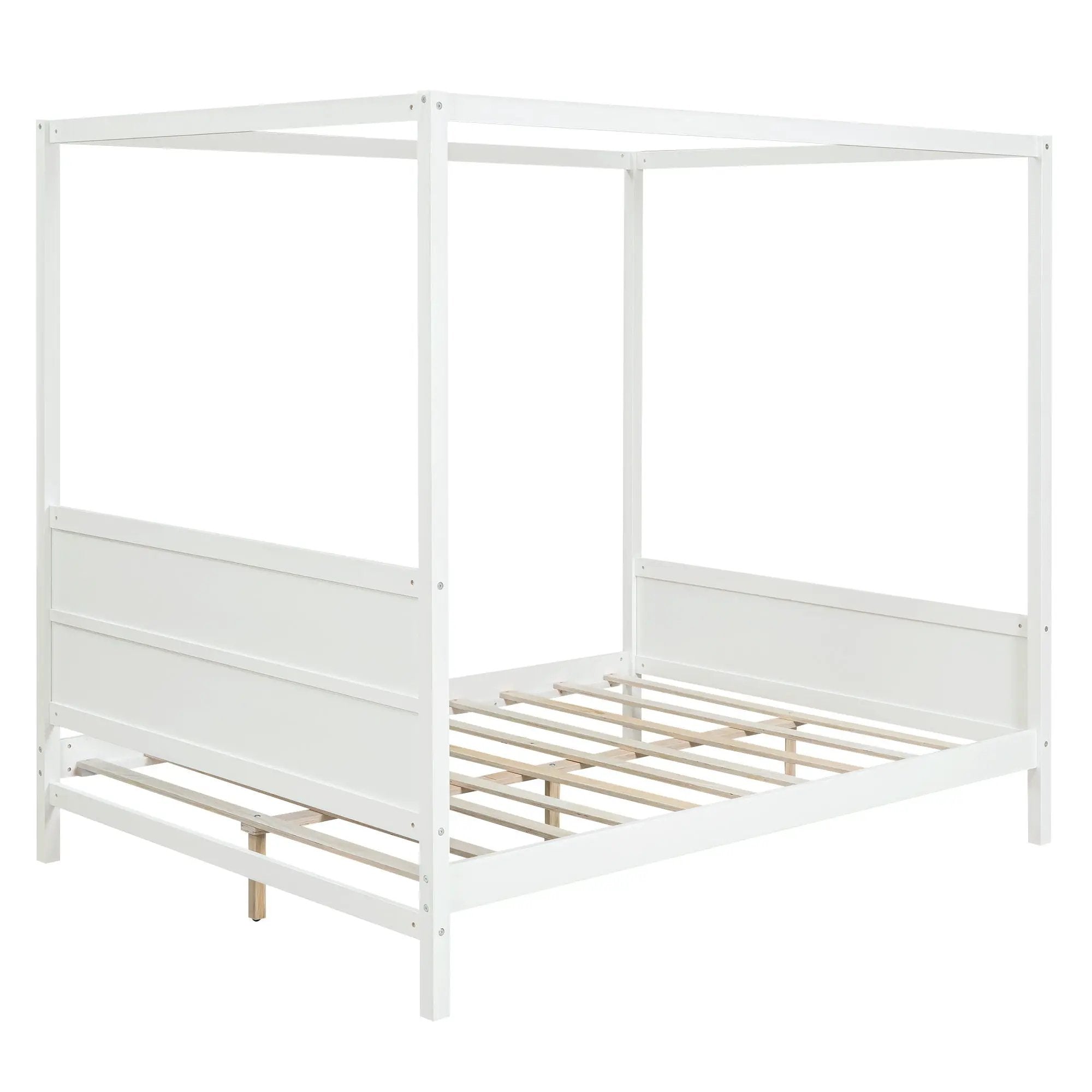 Canopy Platform Bed With Headboard And Footboard, Slat Support Leg by Unique Piece Furniture