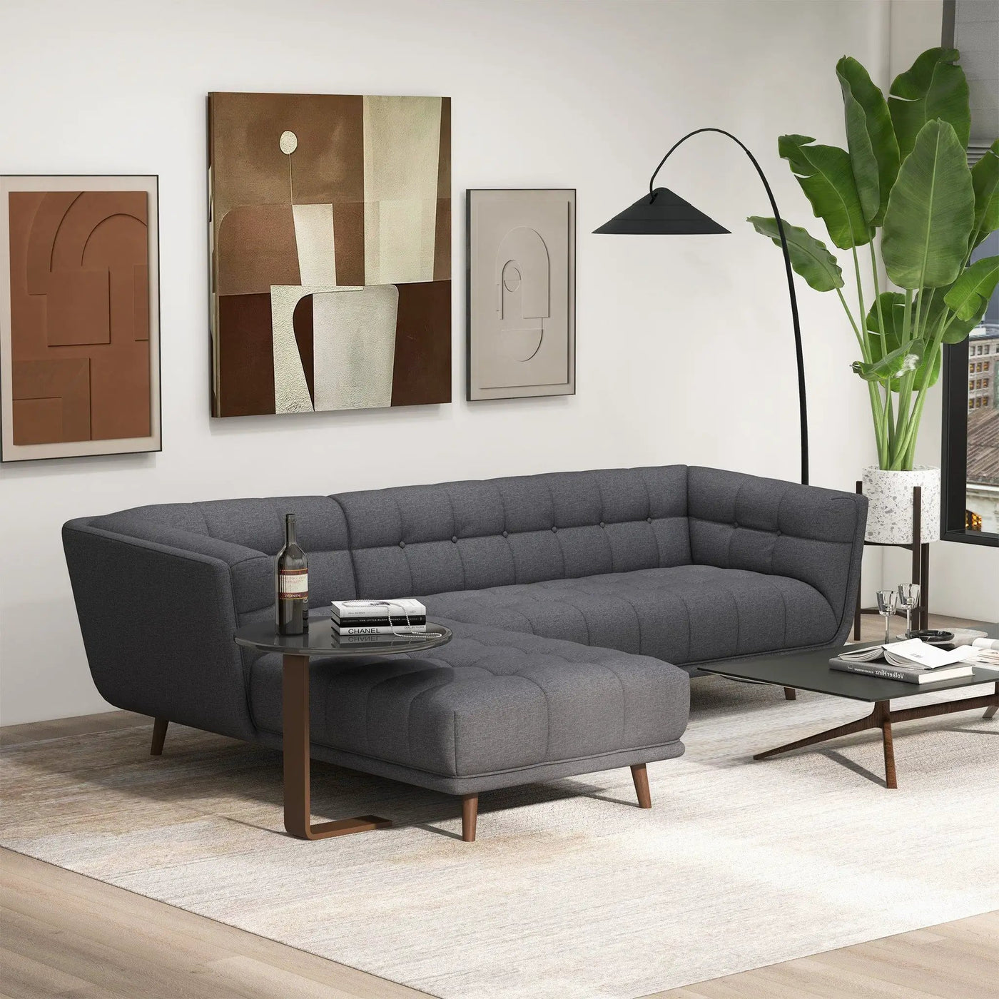 Addison - L Shape Sectional Sofa Tufted by HouseOfZazla