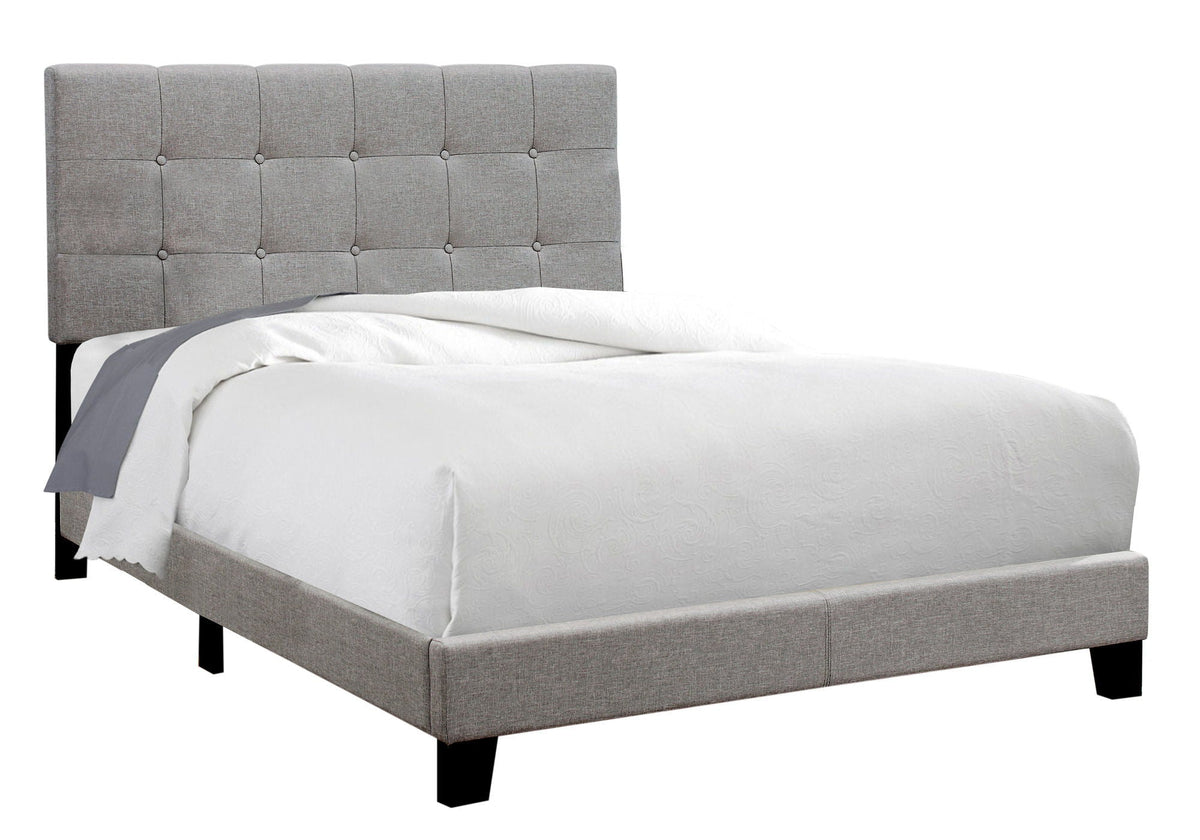 Transitional Upholstered Bed Frame with Tufted Fabric - Multiple Colors, photo 24 of 40