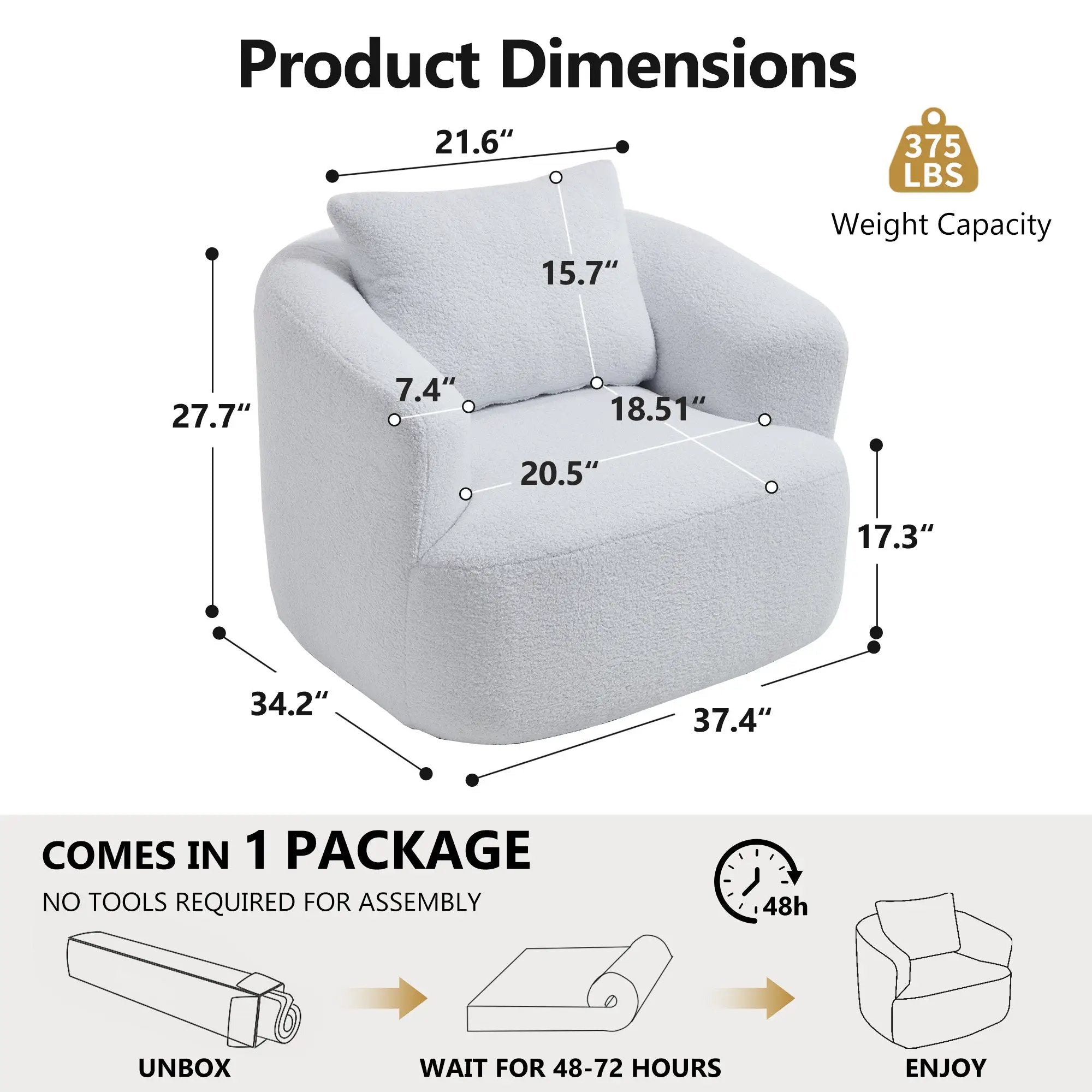 360° Swivel Round Upholstered Comfy Chair by HouseOfZazla