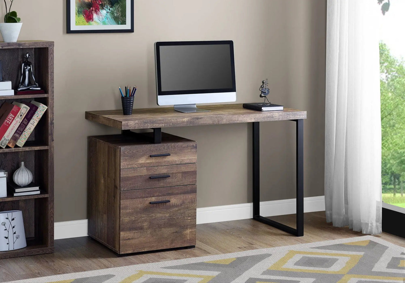 Computer Desk For Home Office, Left or Right Setup with Storage Drawers by HouseOfZazla