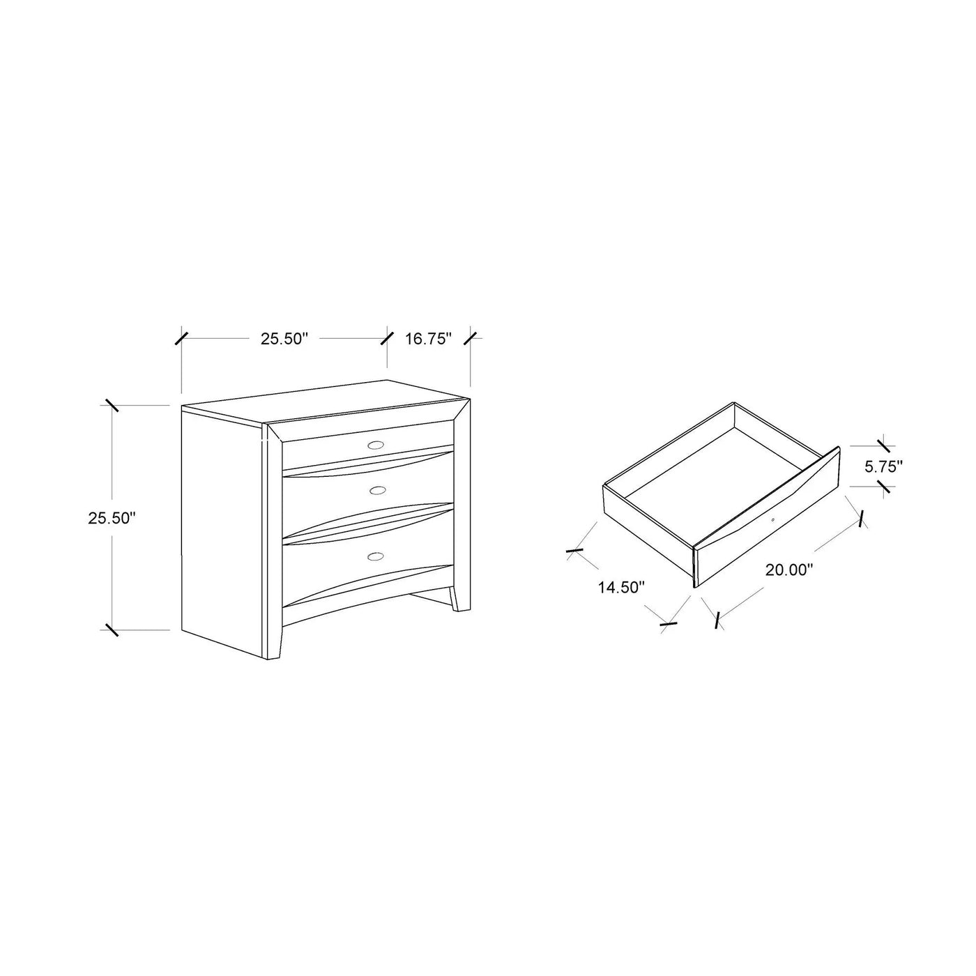 Lucille - Nightstand With Spacious Drawers by HouseOfZazla