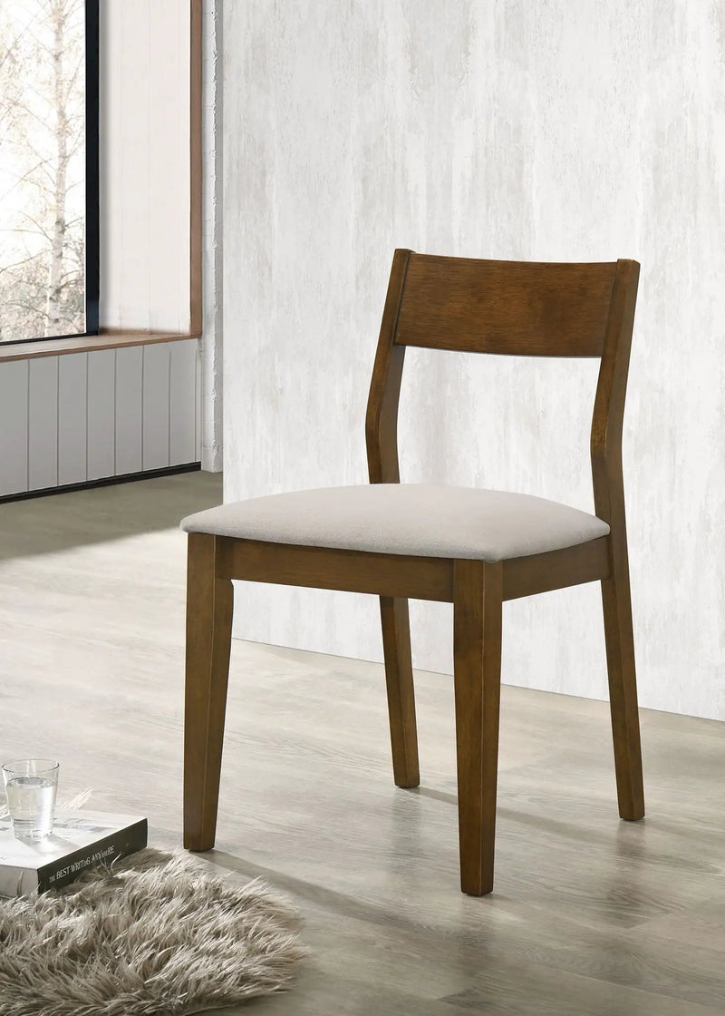 Almonte Dining Chair Upholstered Seat Dark Brown (Set of 2) by Unique Piece Furniture