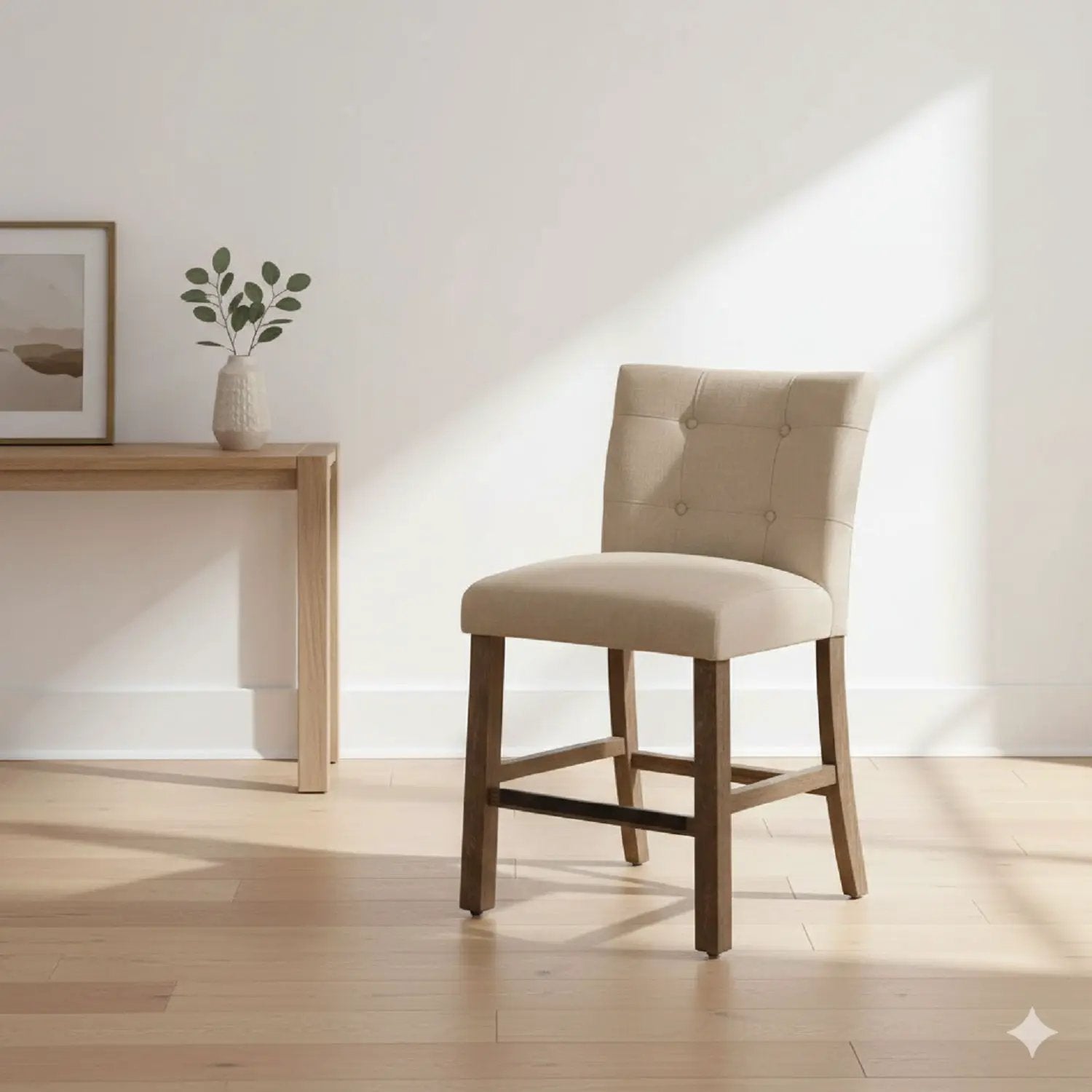 Upholstered Counter Dining Chair (Set of 2) - Light Gray by HouseOfZazla