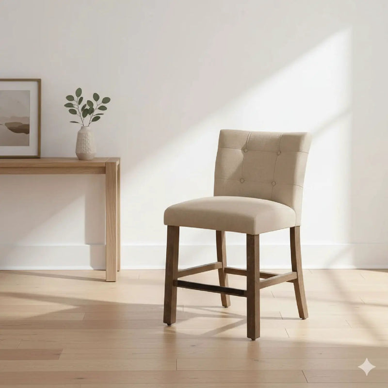 Upholstered Counter Dining Chair (Set of 2) - Light Gray by HouseOfZazla