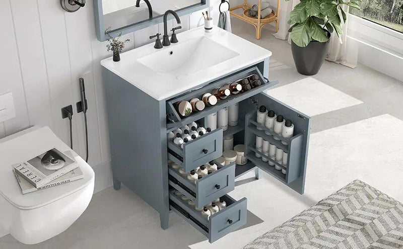 30-Inch Bathroom Vanity with Storage by HouseOfZazla
