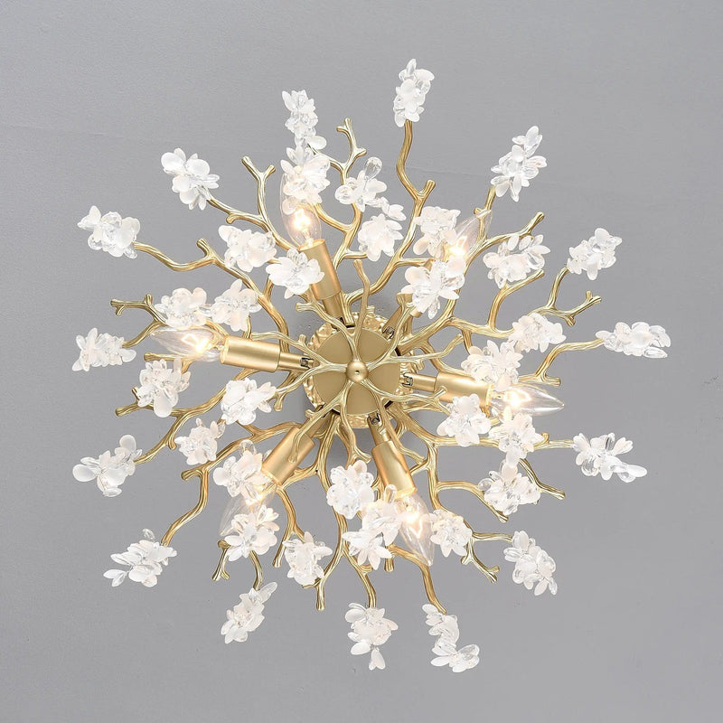 6-Light Chandelier Crystal Ceiling Lamp in Gold by HouseOfZazla