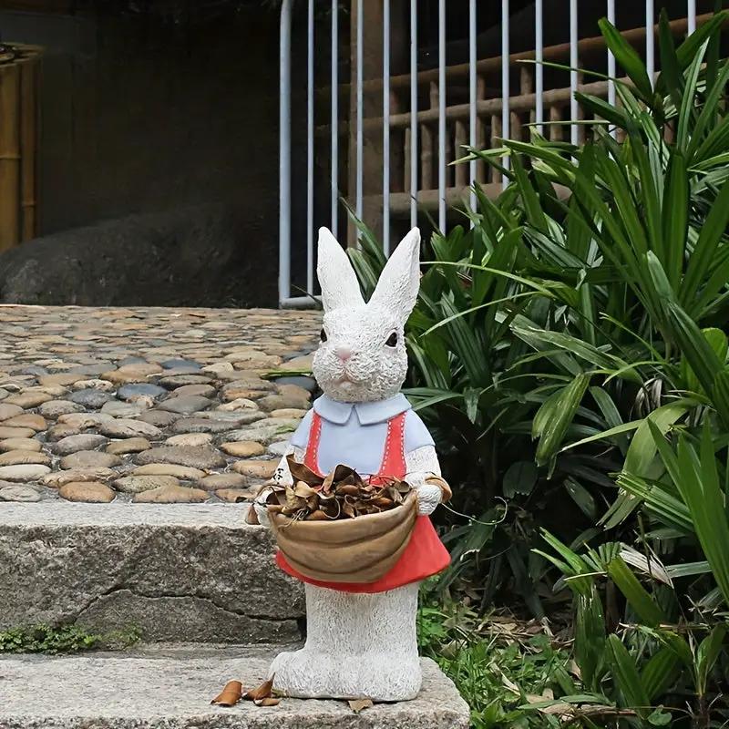 Charming Hand-Painted Rabbit Garden Statue by HouseOfZazla