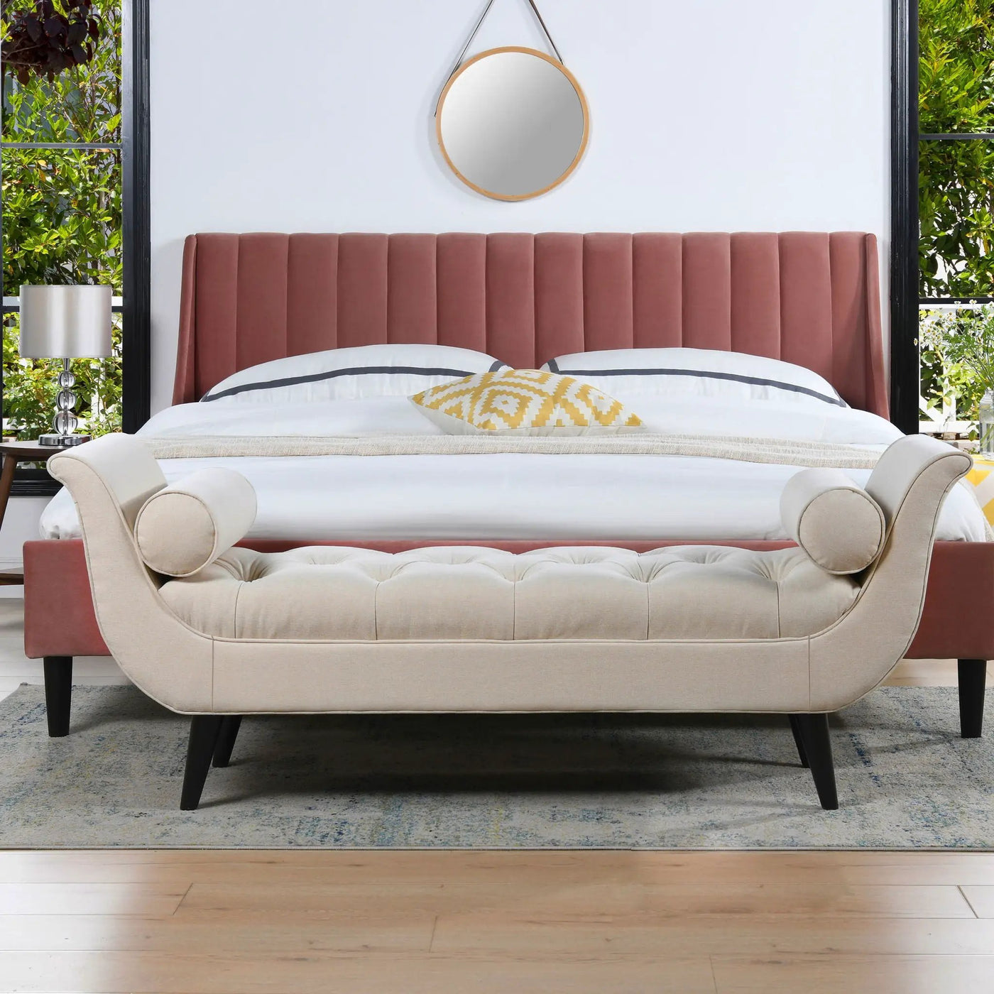 Alma - Tufted Flared Arm Entryway Bench by HouseOfZazla