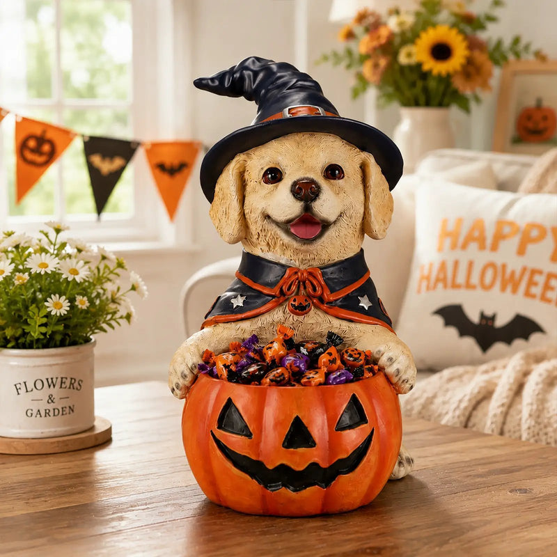 Halloween Labrador Retriever Witch Puppy Figurine by HouseOfZazla
