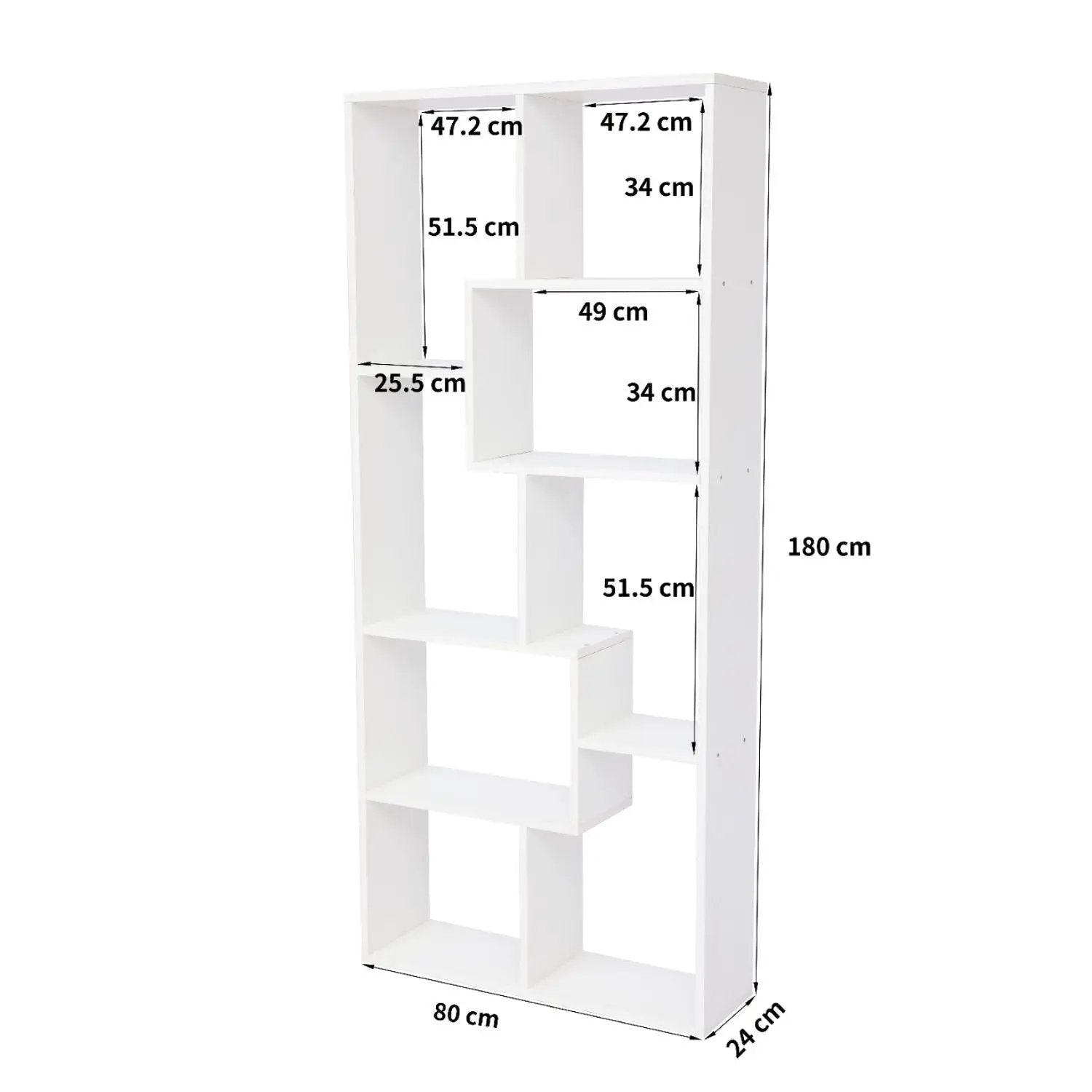 Asymmetrical Display Shelf & Bookcase, 5 Tier by Unique Piece Furniture
